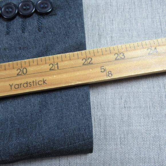 House Of St Benets Blazer Mens 38S/31W Blue Gray 2 Button Slim Coat Suit Jacket - Picture 10 of 14